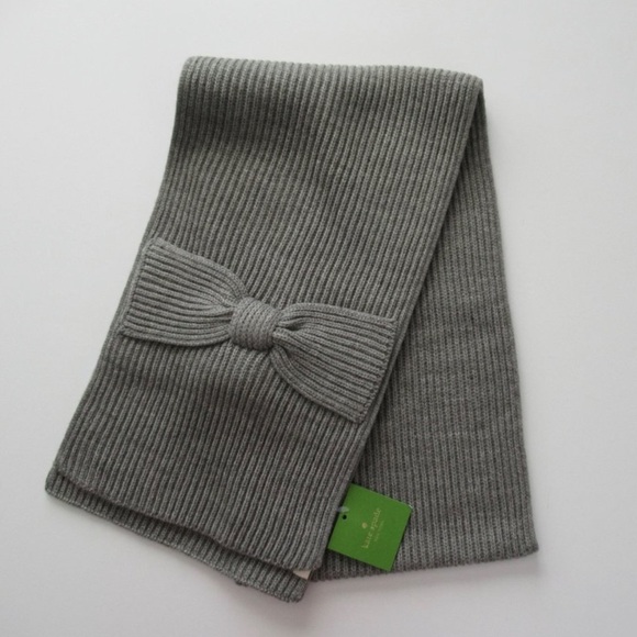Kate Spade New York Womens Solid Bow Muffler Scarf with Pocket Width Length 71in - Picture 1 of 6